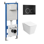 Комплект 3 в 1: инсталляция 900.K31.01.000+клавиша 700.K31.01.210.210 черный матовый+унитаз GR-4414S (97.4414S.01.210)