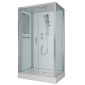 Душ.каб. NG-6012-01QR (1200х800х2100) низкий поддон(16 см) стекло ПРОЗРАЧНОЕ, 5 мест (60120114QR)