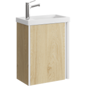 Подвесная тумба Aqwella Urban 45 см с одной универсальной дверью в цвете дуб давос, с умывальником (URB0145DD)