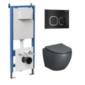 Комплект 3 в 1: инсталляция 900.K31.01.000+клавиша 700.K31.02.210.210 черный матов+унитаз GR-4455GMS (97.4455GMS.02.210)