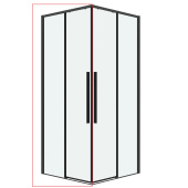 1/2 душ.ограждения 1/2.К33.01.10.42.00 Galaxy (100*195) графит сатин, стекло прозрачное. 1 место (1/2.K33.01.10.42.00)