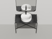 Консоль Salini Grazia 900, металл, черная, с зеркалом (27G109) Консоль Salini Grazia 900, металл, черная, с зеркалом (27G109)