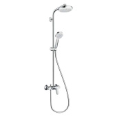 Душевая система с однорыч-м смесителем, белый/хром HANSGROHE Crometta 160 см 1jet (27266400) витринный образец