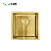 Кухонная мойка подстольного монтажа AVIVACOM 44*44 нано-золото (NG4444)