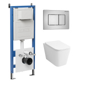 Комплект 3 в 1: инсталляция 900.K31.01.000+клавиша 700.K31.04.12M.12M хром сатинов.+унитаз GR-4479SQ (97.4479SQ.04.12M)