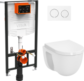 Комплект унитаза с инсталляцией Vitra S 40 с сиденьем микролифт и клавишей смыва Хром глянцевый (9005B003-7211)