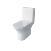Унитаз GR-4465S Classic (650*340*790) напольный БЕЗОБОДКОВЫЙ с тонкой крышкой, 2 места (GR-4465S)