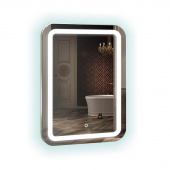 AZARIO зеркало Мальта 550*800- 6 подогрев, часы,Bluetooth, радио (ФР-00001219)