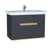 Тумба Vitra Sento с раковиной, с 2 ящиками, 100 см, с LED подсветкой, цвет матовый антрацит (ножки 61069 заказываются отдельно) (60838) Тумба Vitra Sento с раковиной, с 2 ящиками, 100 см, с LED подсветкой, цвет матовый антрацит (ножки 61069 заказываются отдельно) (60838)