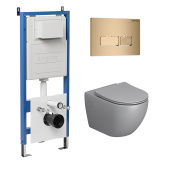 Комплект 3 в 1: инсталляция 900.K31.01.000+клавиша 700.K31.03.310.310 золото матов+унитаз GR-4411BMS (97.4411BMS.03.310)