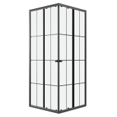 Душевое ограждение Niagara Eco NG-1008-14QKL (80х80х190) квадрат,раздвижное,черный,стекло клетка,1 место (NG-1008-14QKL)