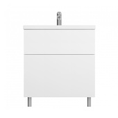 AM.PM GEM, База под раковину, напольная, 75 см, 2 ящика push-to-open, цвет: белый, глянец (M90FSX07522WG32)