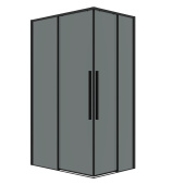 Душ.ограждение 300.K33.01.9080.21.10 Galaxy (90*80*195) прямоуг.,раздвиж,черн.матов,стекло тонирован (300.K33.01.9080.21.10)