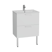 Тумба Vitra с 2 ящиками с раковиной, 60 см, цвет белый глянец (66106)