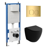 Комплект 3 в 1: инсталляция 900.K31.01.000+клавиша 700.K31.02.300.300 золото глян+унитаз GR-4455BMSQ (97.4455BMSQ.02.300)