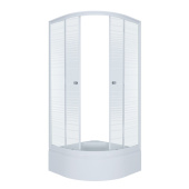 Душевое ограждение Тритон Стандарт 90*90 В  1/4 круга, сред. подд., Аква, Полосы, Белый  (3 места+сифон D50мм) (Щ0000025438)