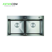 Кухонная мойка с дополнительной чашей AVIVACOM 78*45 сатин (S7845-2)