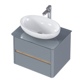 Тумба 1Marka Monro 60П (600х420х450) 2я серый столешница/стекло (Ц0000036664)