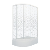 Душевое ограждение Тритон Коралл 120*80 В прав., 1/4 круга, сред. подд., Белый, Мозаика (3 места) (Щ0000038529)