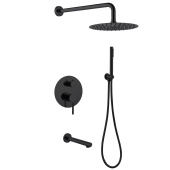 Душевая система ABBER Emotion скрытого монтажа с изливом, черная матовая (AF8817B)