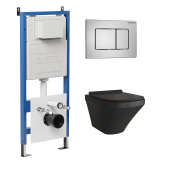 Комплект 3 в 1: инсталляция 900.K31.01.000+клавиша 700.K31.04.12M.12M хром сатинов+унитаз GR-4440BMS (97.4440BMS.04.12M)