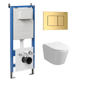 Комплект 3 в 1: инсталляция 900.K31.01.000+клавиша 700.K31.04.30M.30M золото глянц.+унитаз GR-4477SQ (97.4477SQ.04.30M)