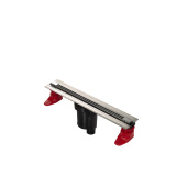 Желоб BERGES водосток SUPER Slim 400, хром глянец, S-сифон D50/105 H50 вертикальный (091077)