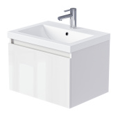 Тумба 1Marka Aris mini 70П (685х400х447) 1я белая аляска/белый глянец (Ц0000042285)