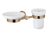 Стакан и мыльница подвесные CEZARES, золото (APHRODITE-STTS-03/24)
