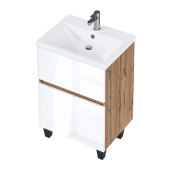 Тумба 1Marka Aris 70Н (690х870х440) 2я дуб вотан/белый глянец (Ц0000035782)