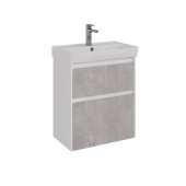 Тумба Lemark COMBI 60 см под 1 раковину, подвесная/напольная, 2 ящика, цвет фасада: Бетон, цвет корпуса: Белый глянец (LM03C60T-Beton) Тумба Lemark COMBI 60 см под 1 раковину, подвесная/напольная, 2 ящика, цвет фасада: Бетон, цвет корпуса: Белый глянец (LM03C60T-Beton)