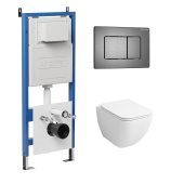 Комплект 3 в 1: инсталляция 900.K31.01.000+клавиша 700.K31.04.42M.42M графит сатинов+унитаз GR-4447S (97.4447S.04.42M)