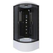 Душ.каб. NG-6508-14F (900х900х2150) высокий поддон(40см) стекло ТОНИРОВАННОЕ алюм черный 4 места (65081434F)