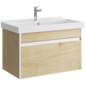 Подвесная тумба Aqwella Urban 80 см с одним ящиком в цвете дуб давос, с умывальником (URB0108DD)