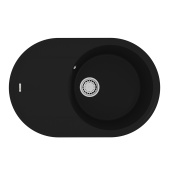 Кухонная мойка Lemark LACHA 760 врезная овальная с крылом из кварцгранита цвет: Антрацит (9910055)