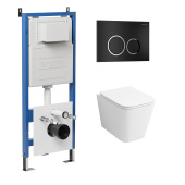 Комплект 3 в 1: инсталляция 900.K31.01.000+клавиша 700.K31.01.210.210 черный матов.+унитаз GR-4479SQ (97.4479SQ.01.210)