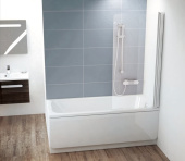 Шторка для ванны Ravak CVS1 80 блестящая правая (7QR40C00Z1)