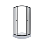 Душевое ограждение Тритон Альфа-Блэк 90х90, 1/4 круга, низ. подд. (2 места+сифонD90мм) (Щ0000054223)