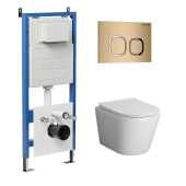 Комплект 3 в 1: инсталляция 900.K31.01.000+клавиша 700.K31.02.310.310 золото матовый+унитаз GR-4478S (97.4478S.02.310)