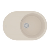 Кухонная мойка Lemark LACHA 760 врезная овальная с крылом из кварцгранита цвет: Шампань (9910060)