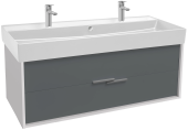 Тумба для раковины Jacob Delafon VIVIENNE 120 см, к. белый блестящий, ф. серый матовый (EB1669-J5-J54)