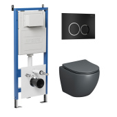 Комплект 3 в 1: инсталляция 900.K31.01.000+клавиша 700.K31.01.210.210 черный матов+унитаз GR-4455GMS (97.4455GMS.01.210)