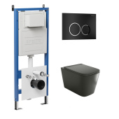 Комплект 3 в 1: инсталляция 900.K31.01.000+клавиша 700.K31.01.210.210 черный матов+унитаз GR-4441BMS (97.4441BMS.01.210)