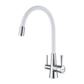 Смеситель Lemark Comfort для кухни с подключением к фильтру с питьевой водой (LM3075C-White)