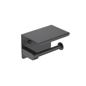Бумагодержатель с полкой AQUATEK, матовый черный ЕВРОПА (AQ4939MB)