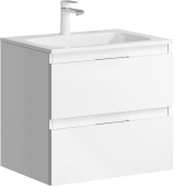 Подвесная тумба Aqwella Accent с двумя ящиками в белом цвете с умывальником из литьевого мрамора (ACC0106W)