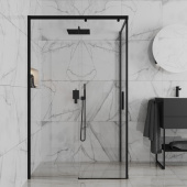 Душевое ограждение 120х80 см PAINI Dax, прямоугольное, раздвижное, универсальное, черный (YO) (84YO12080)