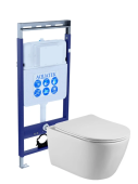 Set AQUATEK БЕТТА (рама INS-0000010 Easy Fix 50+звукоизоляционная прокладка+унитаз БЕТТА AQ1253W-00+тонкое сиденье с механизмом плавного закрывания) (SET БЕТТА Easy Fix)