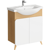 Напольная тумба Aqwella Basic 75 см с двумя дверцами с умывальником (BAS0107DZ)