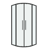 Душ.ограждение 301.K33.02.9090.21.00 Cosmo (90*90*195) полукруг,раздвижн,черн.матов,стекло прозрачн. (301.K33.02.9090.21.00)